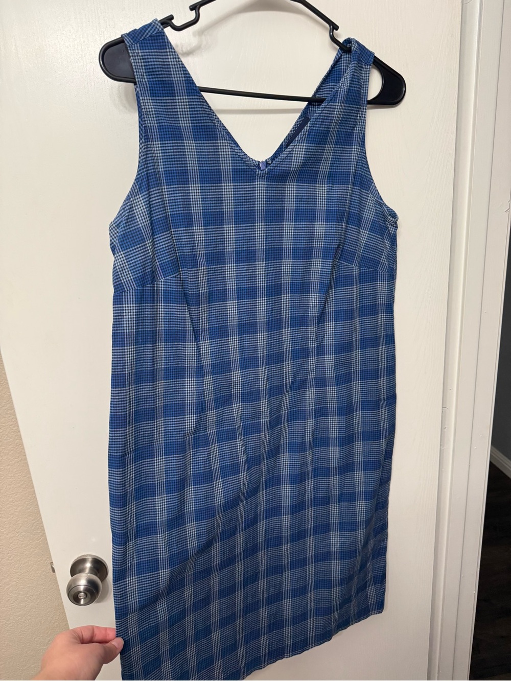 Venezia Blue Plaid Sleeveless Dress